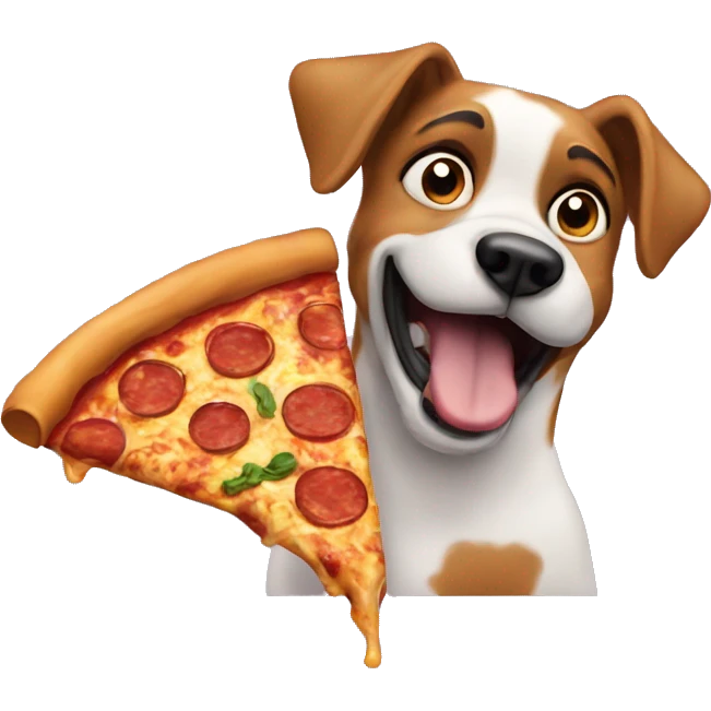 Dog eat pizza  emoji