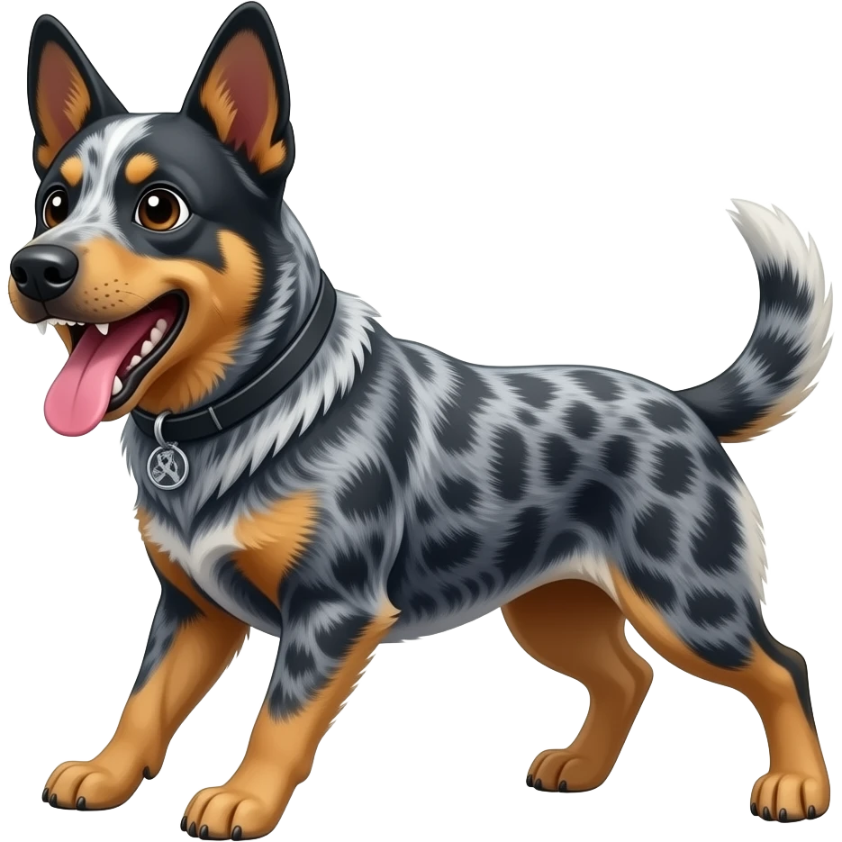 Red heeler hitting a geek bar emoji