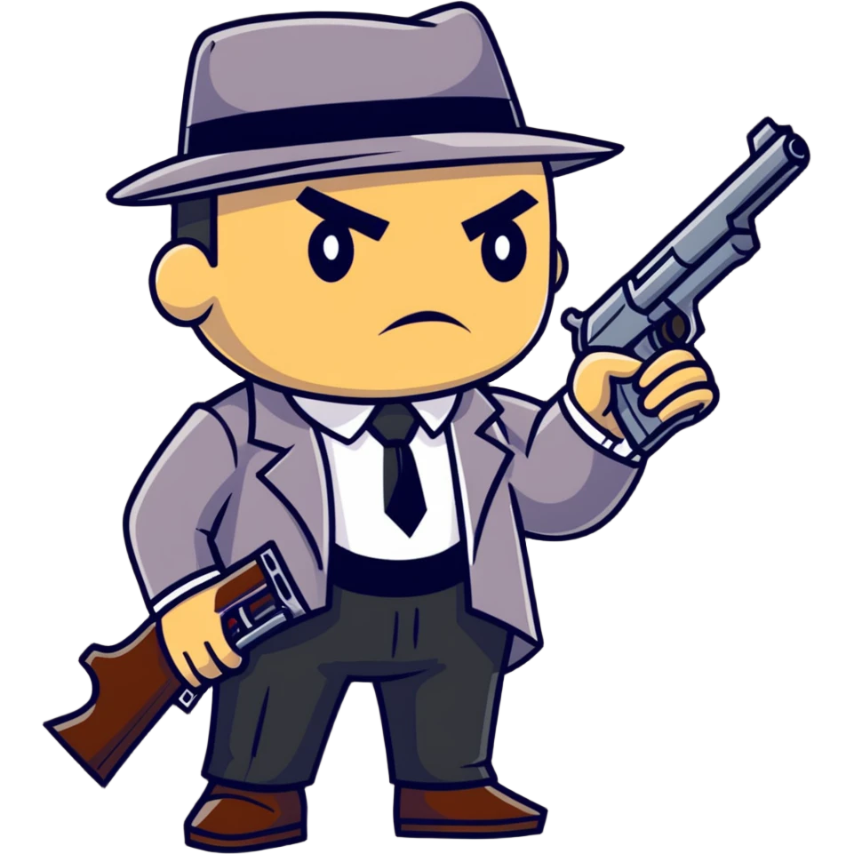 mafia gangster with tommy gun emoji