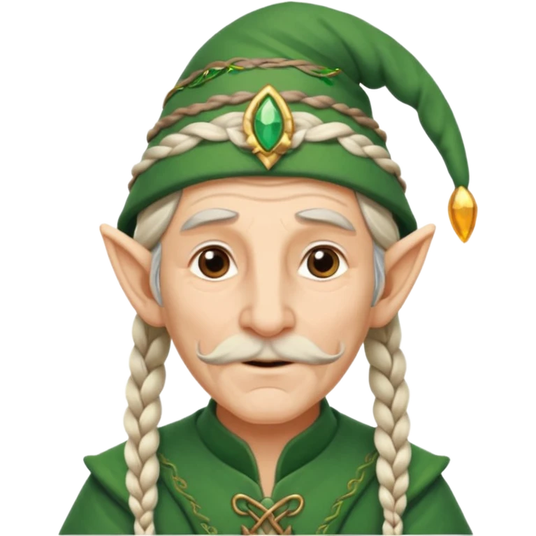 elves with braided hair old man emoji