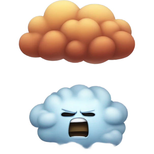 Cloud and angry emoji