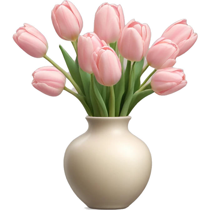 Pale blush pink tulips in vase emoji