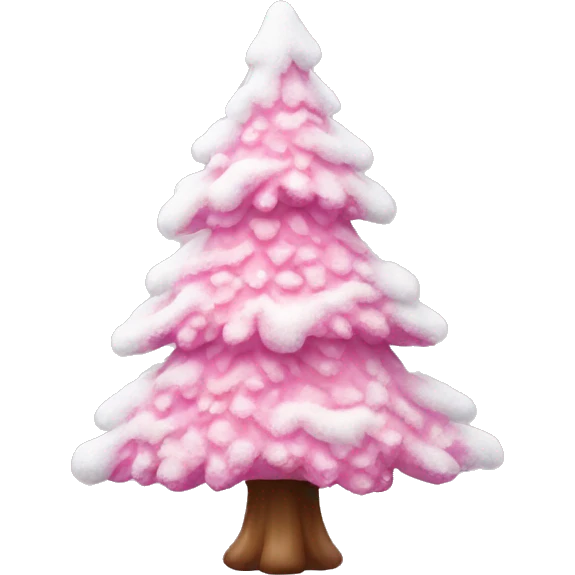 pink snowy christmas tree  emoji