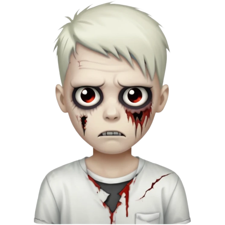 zombie boy with emo hair and white shirt emoji