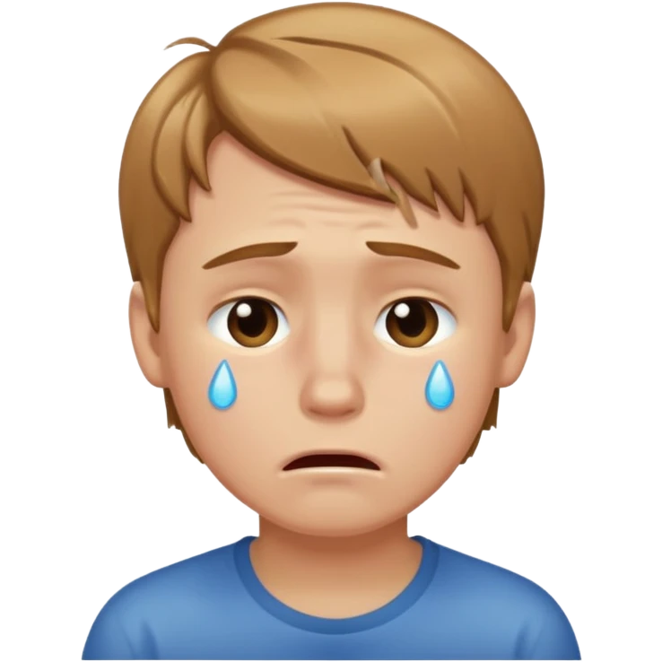 White boy with light brown hair crying  emoji