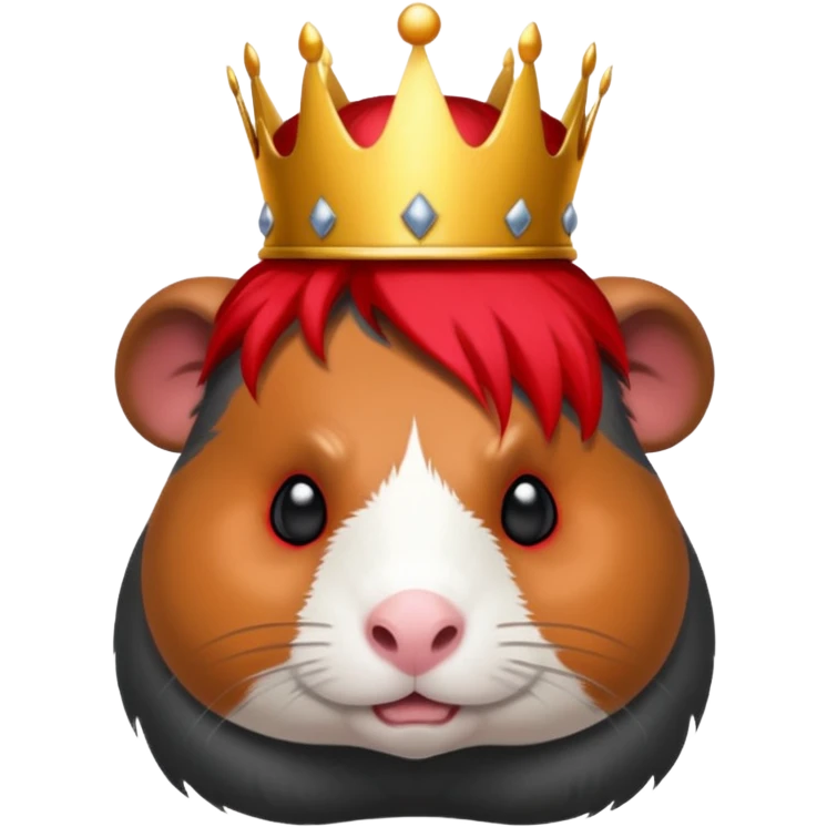 guinea pig evil king with black crown, red eyes and dark aura emoji