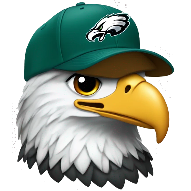 a eagle wearing a philadelphia eagles hat emoji