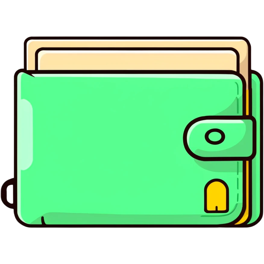 wallet with credit cards and currency emoji