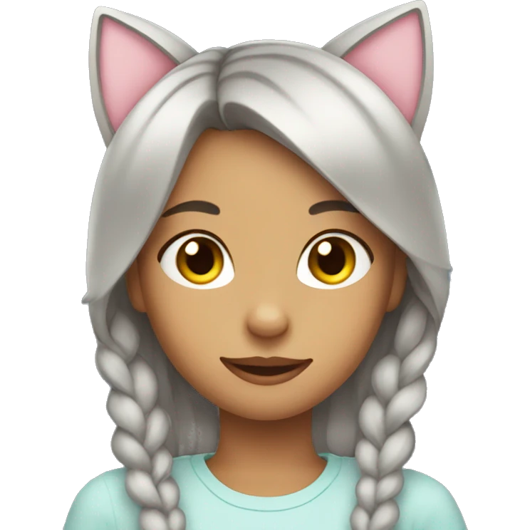 cute girl with cat ears emoji