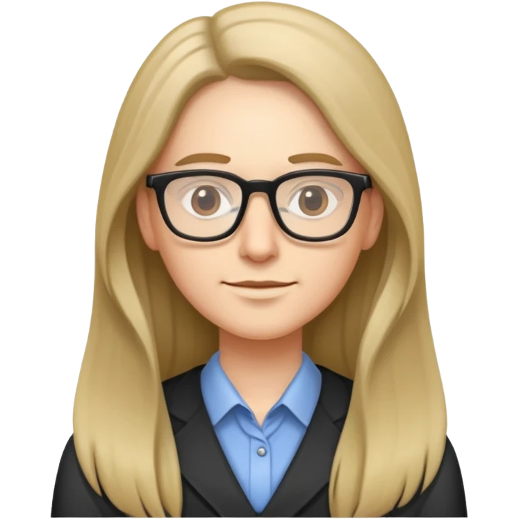Teacher long hair glasses  emoji