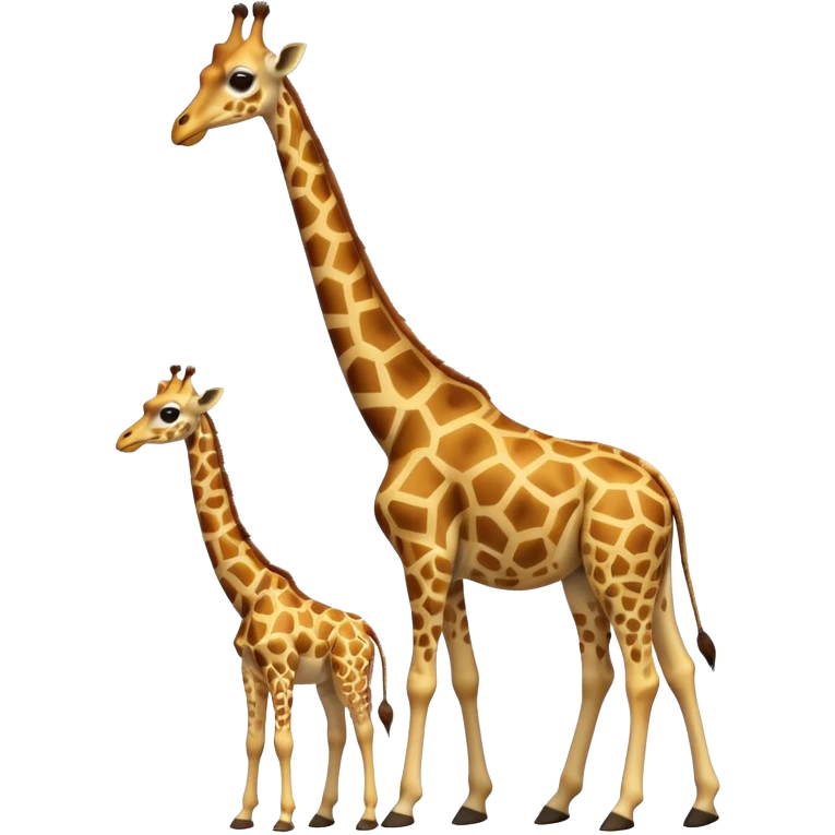 High resolution giraffe with its baby emoji