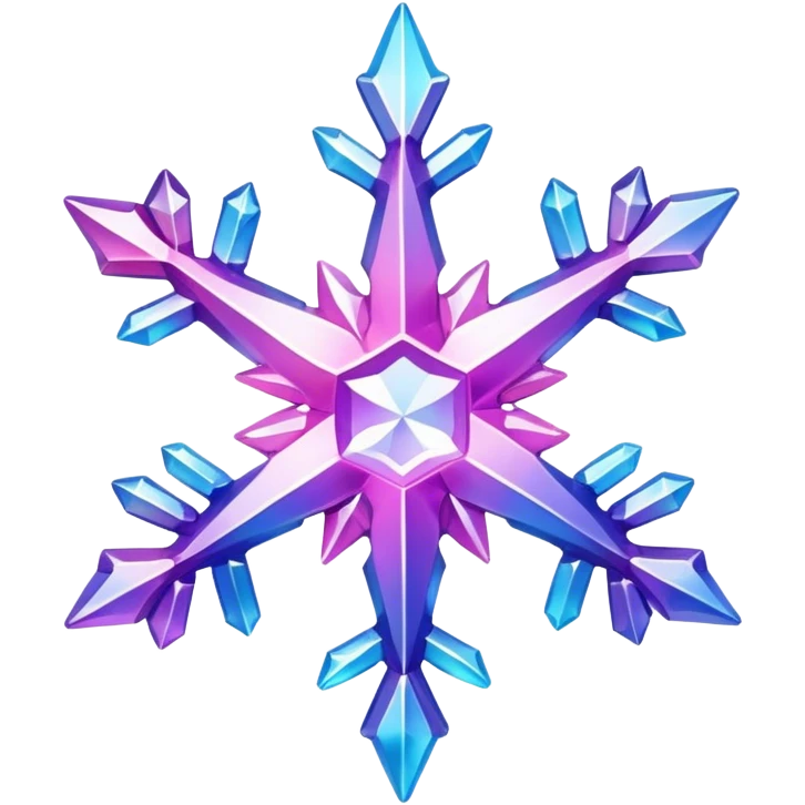 Gradient iridescent Pink violet blue crystal star snowflake  emoji