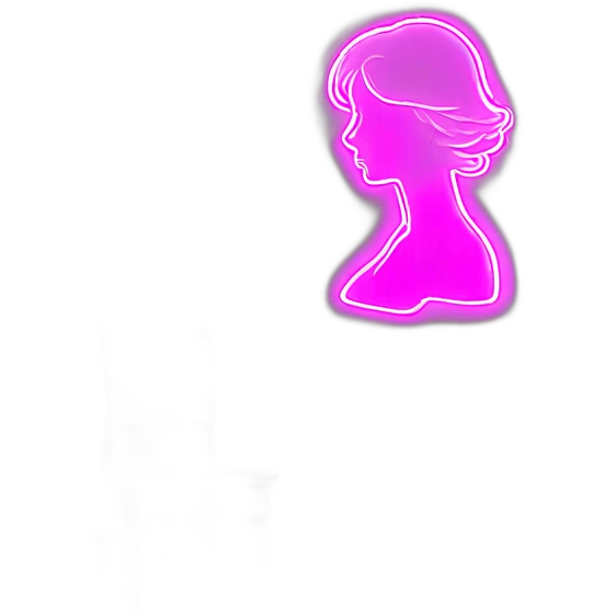 Sexy silhouette non-gender neon sign emoji