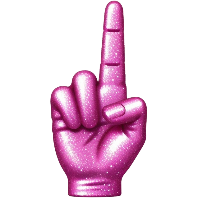 pink glittery middle finger emoji