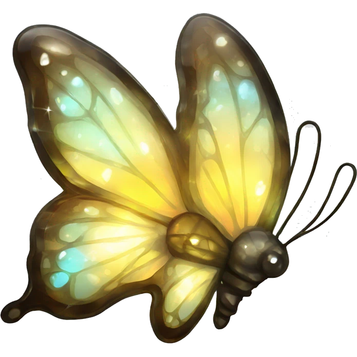 Shiny sparkly glass crystal butterfly emoji