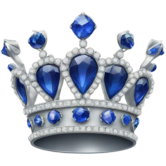 Silver sapphire crown emoji