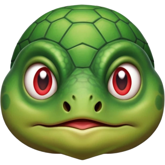 Cute angry turtle that has an upside down heart mark under her nostrils emoji