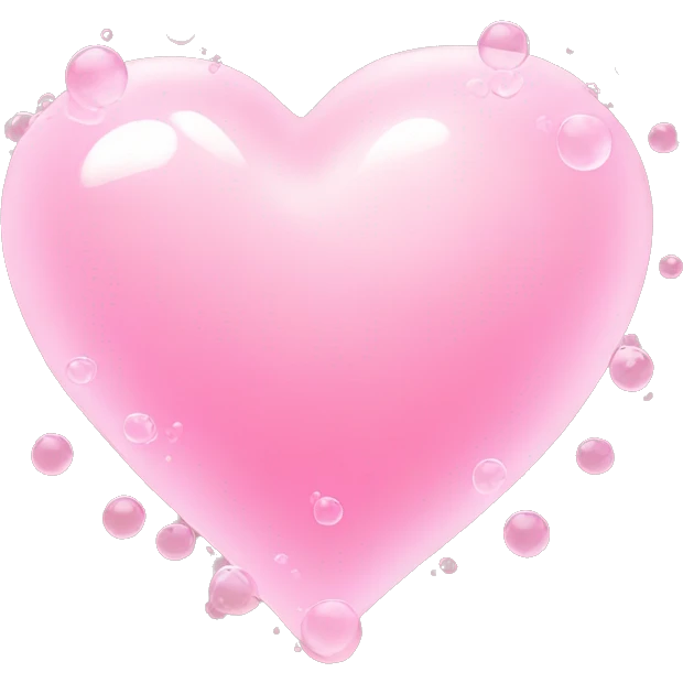light pink heart with bubbles  emoji