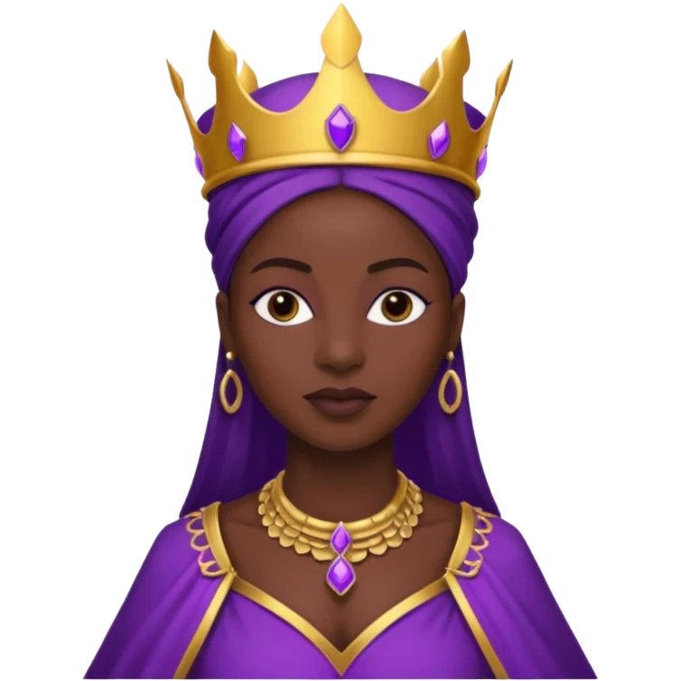 African queen wearing purple royalty attire  emoji