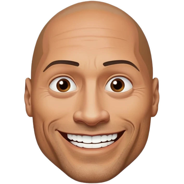 Dwayne the rock Johnson making creepy smile emoji