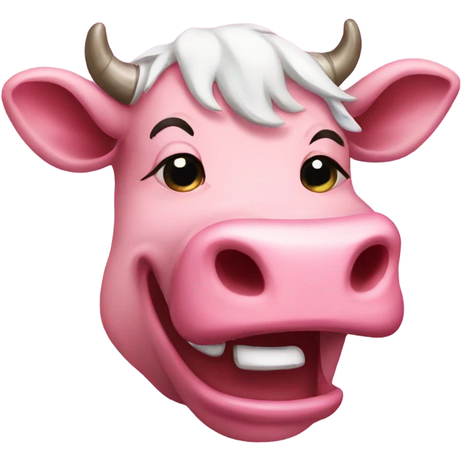 Pink cow crying laughing  emoji