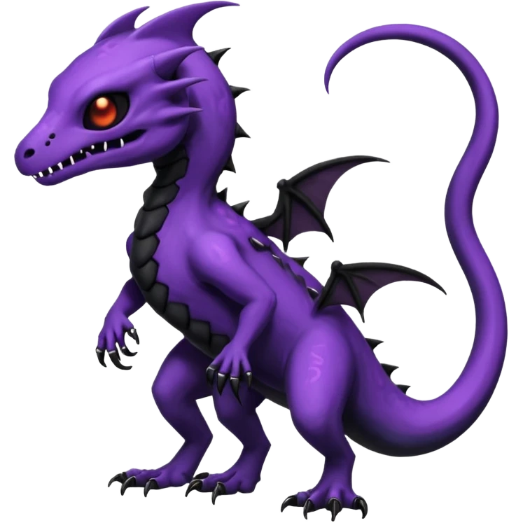 Nebulae Evil Gothic Spooky Salandit-Duskull-Noibat-Fakémon-hybrid-creature (full body)  emoji