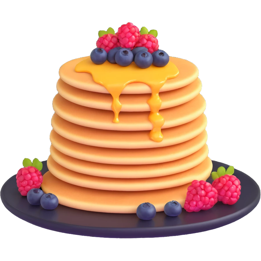 cheese pancakes with berries emoji