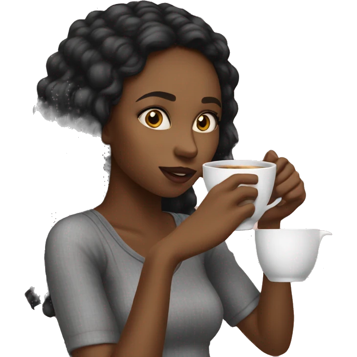 black girls drinking tea gossip  emoji