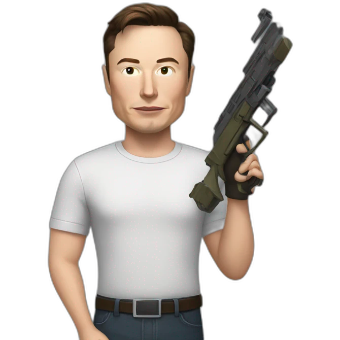 elon musk holding weapon emoji