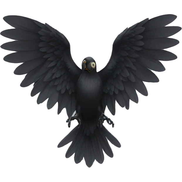 One black wing spread emoji