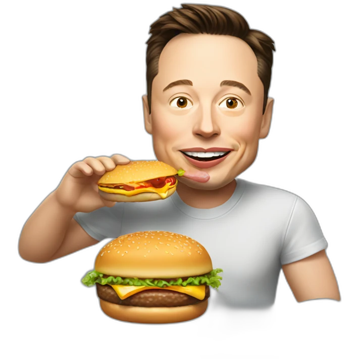 elon musk eating a burger emoji