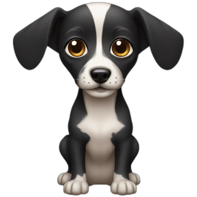 little dog pincher with long  face and with black skin color emoji