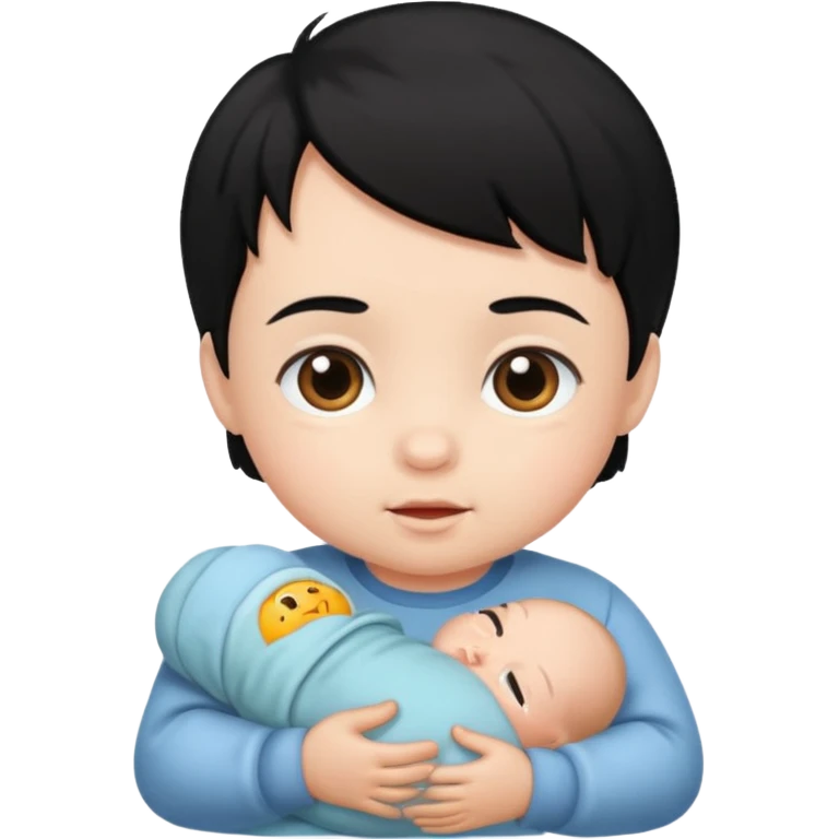 black hair infant emoji