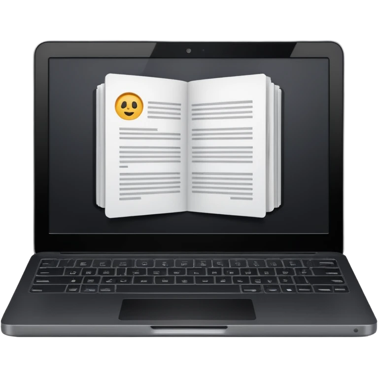 Research paper being typed on a laptop  (laptop only)  emoji