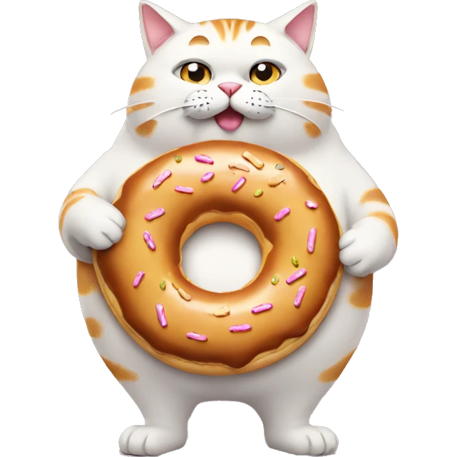 fat cat eating a donut emoji