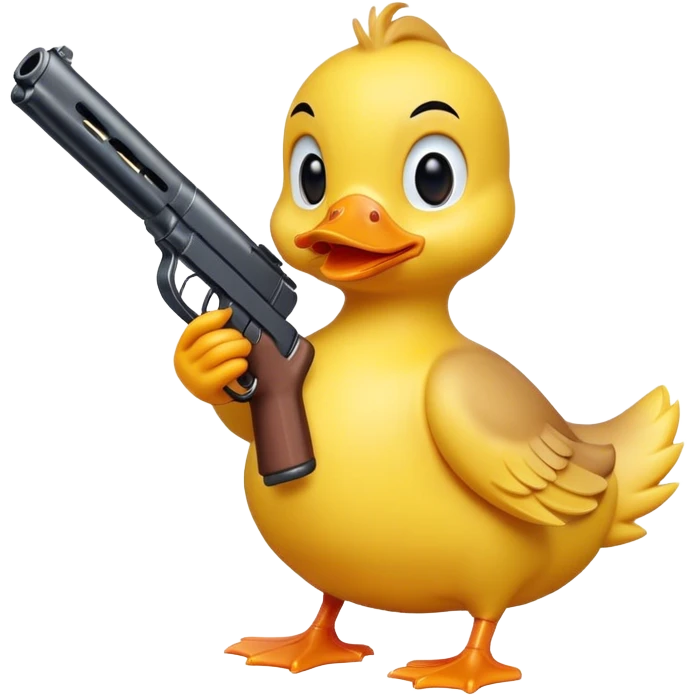 Ducky holding a toy-gun emoji