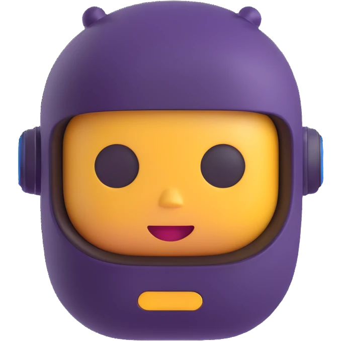 small AI chatbot emoji with digital face emoji