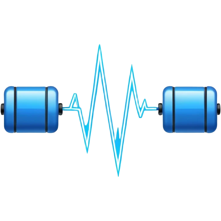 image of an electric current pulse with an inscription Justfit emoji