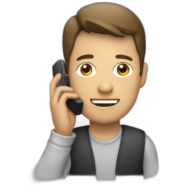 persona usando un teléfono emoji