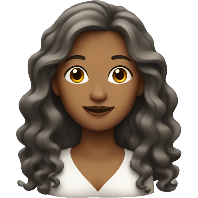 Woman with long wavy hair  emoji