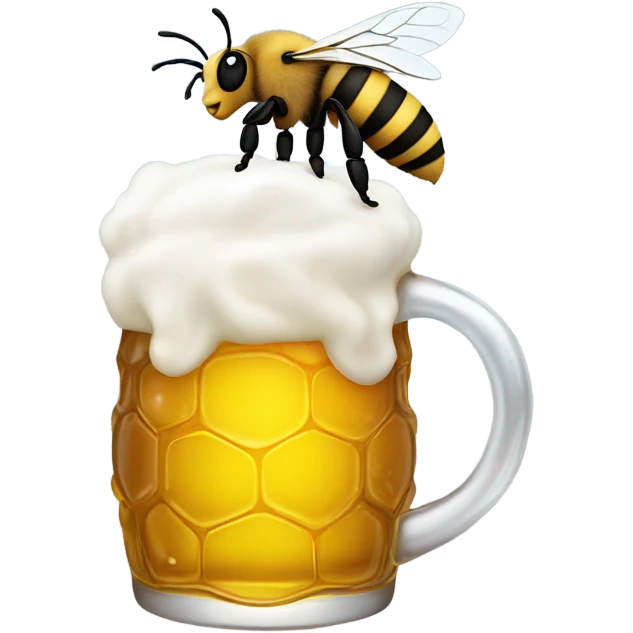 Bee drinking beer emoji