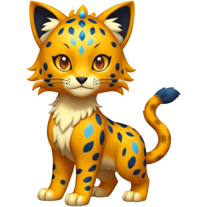 Icy Elemental Pawny Cute Innocent Liepard-Amaura-Litten-Sprigatito-Pokémon-fusion-creature (full body) emoji