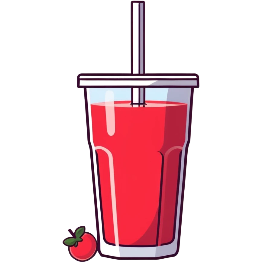 Suco de acerola com canudo emoji