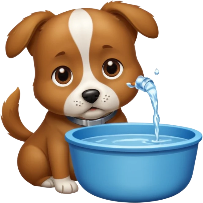 Dog, water bowl emoji