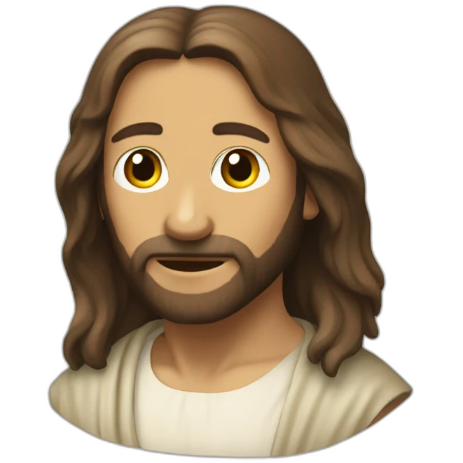Jesus who has his head replaced by a velociraptor head emoji