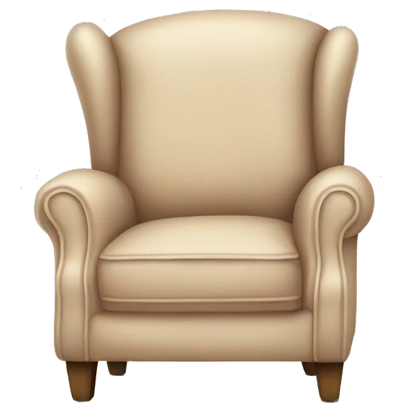 Beige colored Armchair - blanket - book emoji