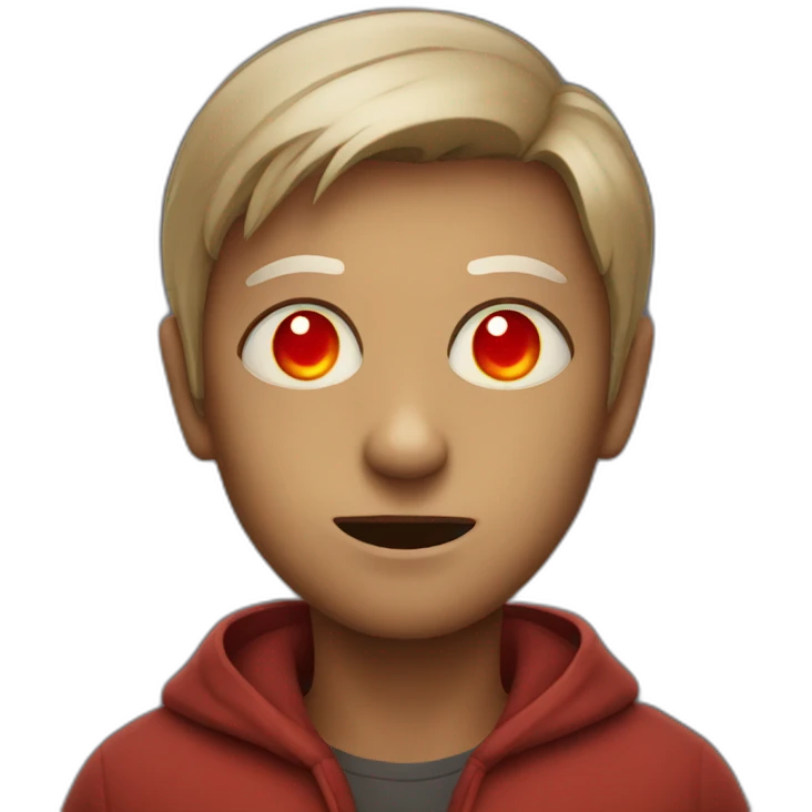 person with scary glowing red eyes emoji