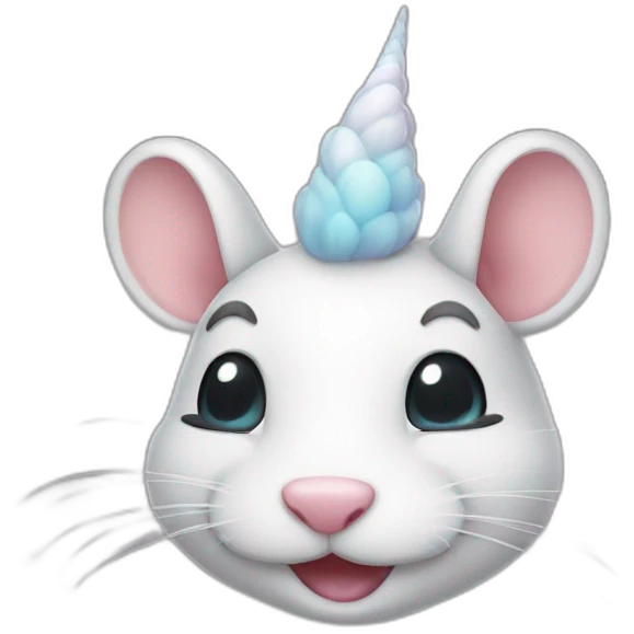 Souris sur licorne emoji