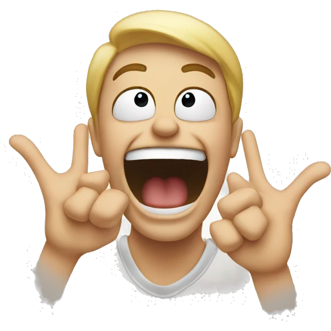 Excited with hands covering mouth emoji