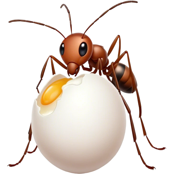 Ant with a egg emoji